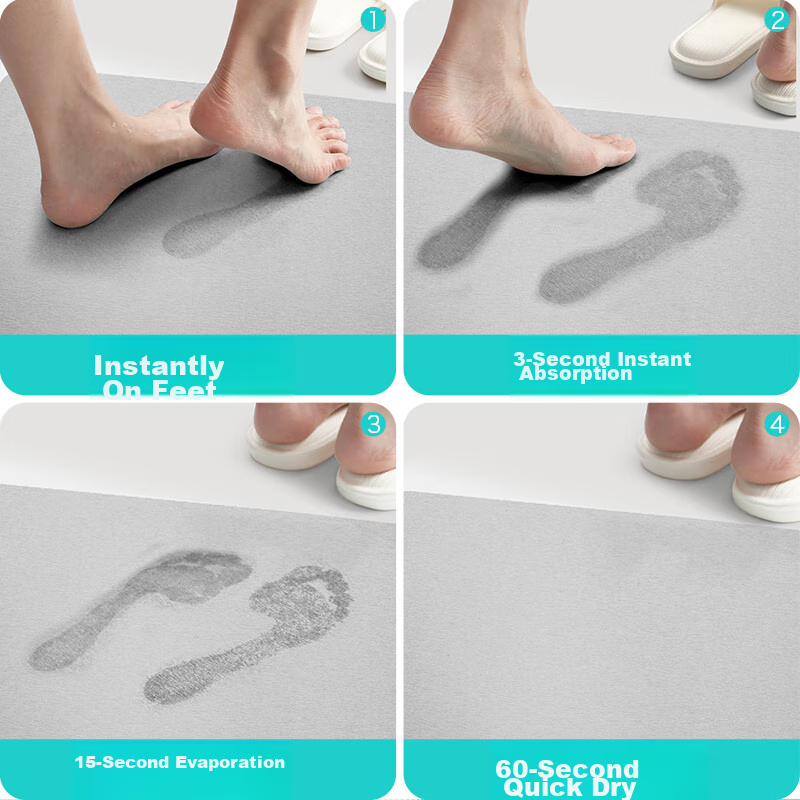 Dajiang Hard Diatomaceous Earth Bath Mat, Bathroom Foot Mat, Toilet Entrance Abs...