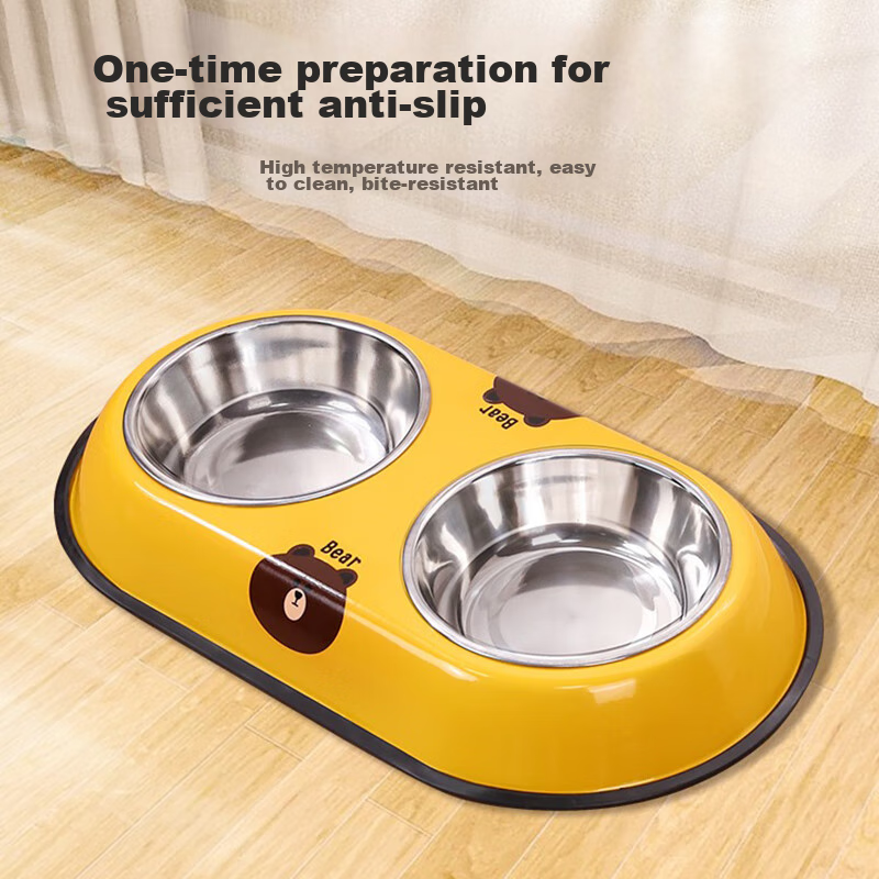 HELLOJOY Cat Bowl, Dog Bowl, Pet Double Bowl, Stainless Steel Cat Food Bowl, Ant...