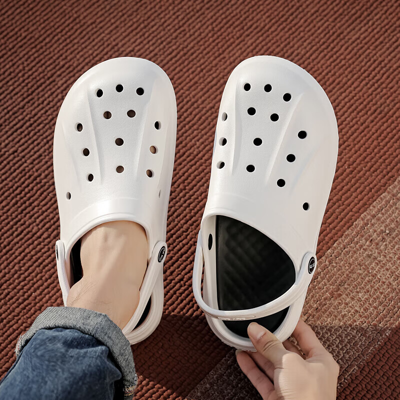 Warrior Men's Breathable Hollow Shoes, Toe Cap Sandals, Two-Way Wear Slippers WX...