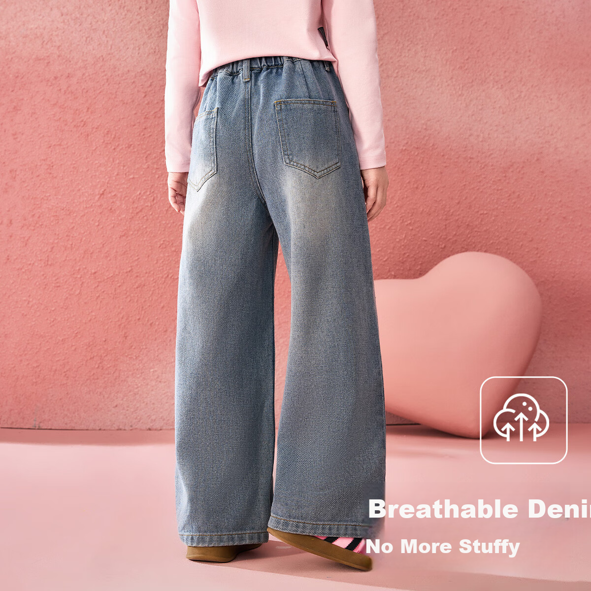 ASK JUNIOR Butterfly Bow Rhinestone Children's Pants, Girls' 2025 Autumn Wide-Le...