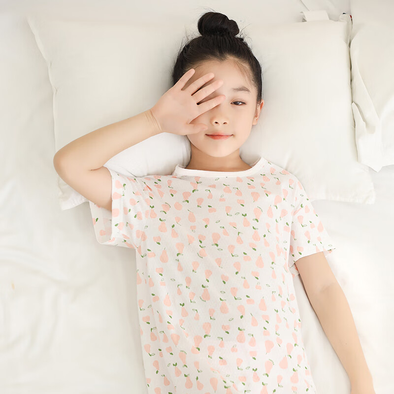Hongdou Girls' Cotton Nightgown, Thin Spring And Summer Sleepwear, Children's Sh...