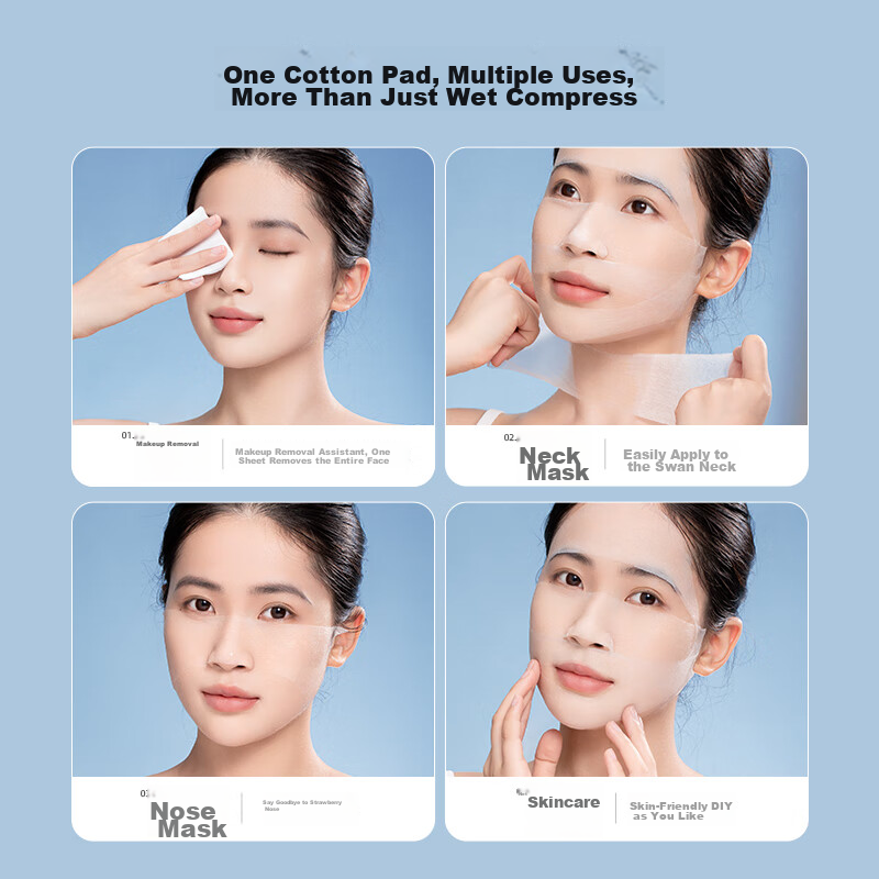 CARLI BYBEL Stretchable Cotton Pads for Face Masks, Hydrating, Water Therapy, Ul...