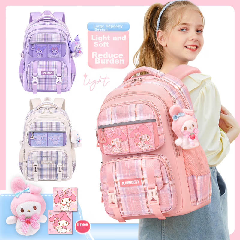 COOLBABY Backpack for Elementary School Students, Adorable Girls' Spine-Protecti...