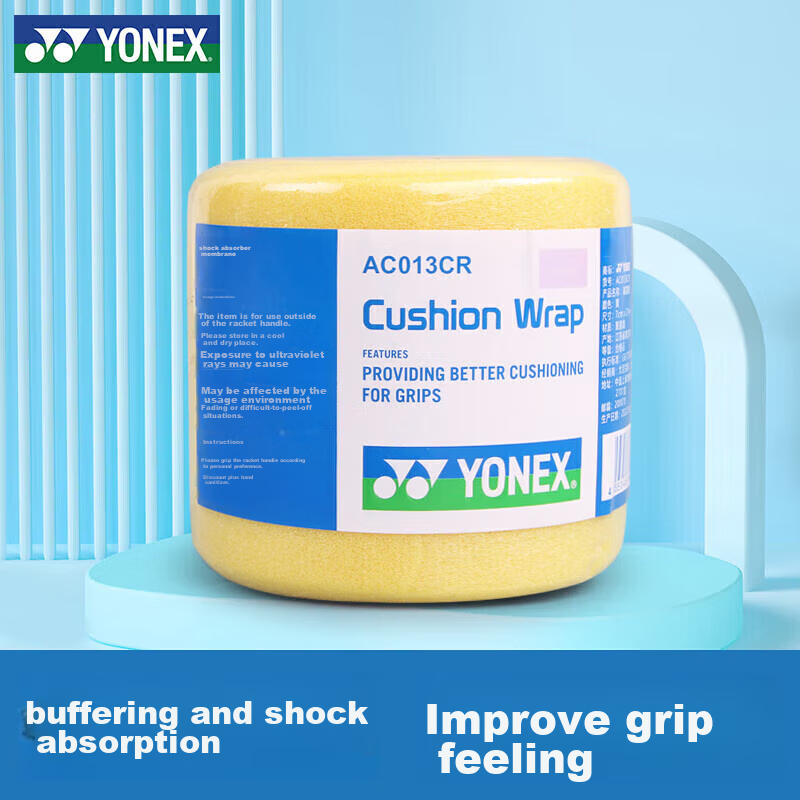 YONEX Shock-Absorbing Membrane, Cushioning Grip, Non-Slip Wrap, Binding Strap, A...