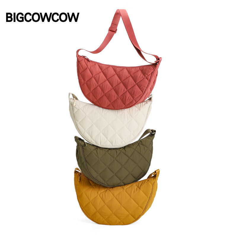 BIGCOWCOW Crossbody Bag Women Large Capacity Korean Style Versatile Stitching Du...