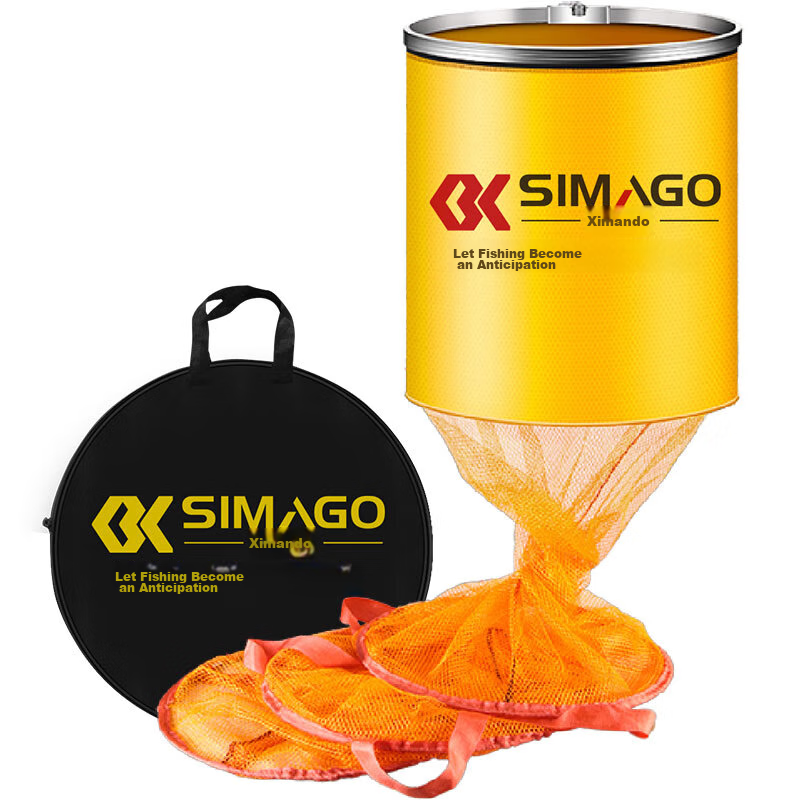 Simago Fish Net Bag, Thickened Anti-Snag Quick-Drying Fishing Net Bag, Fish Prot...