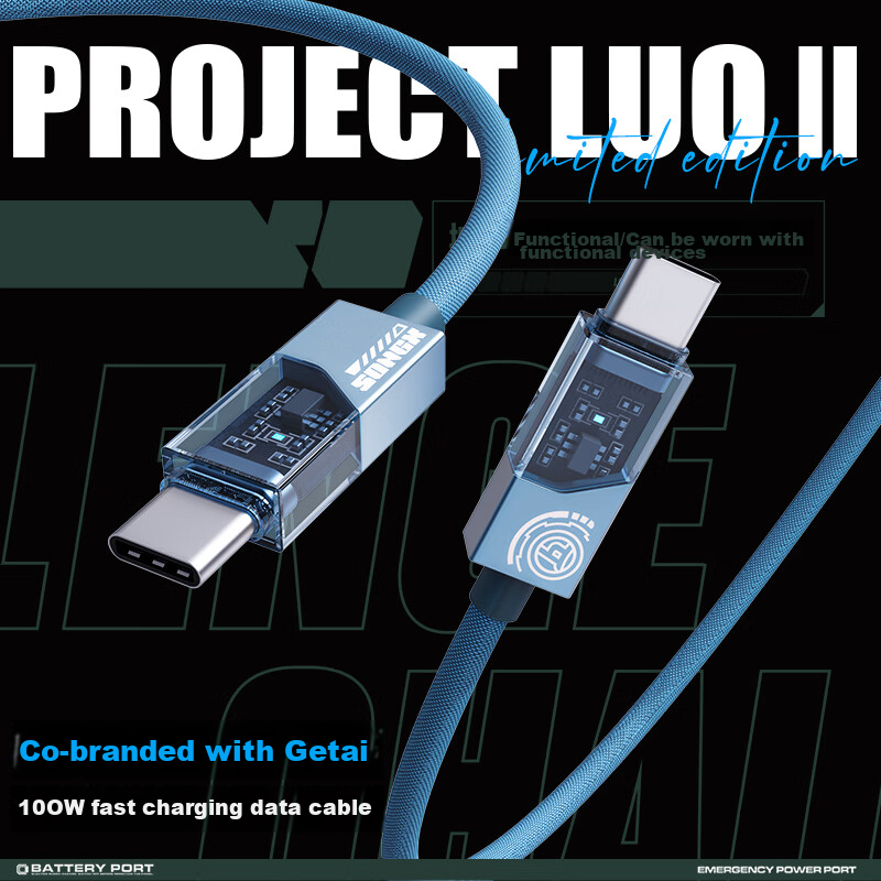 SONGX Luotianyi Co-Branded Type-C Data Cable, PD100W Fast Charging Cable, C to C...