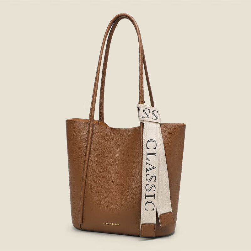 Viney Leather Handbag, Women's Large Capacity Tote Bag, Light Luxury Shoulder Ba...