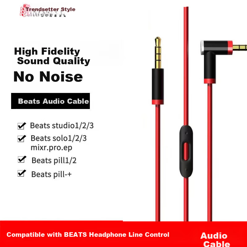 Trendsetter Audio Cable for BEATS Headphones, Solo3/2, Studio/2/3/mixr/PRO, Head...