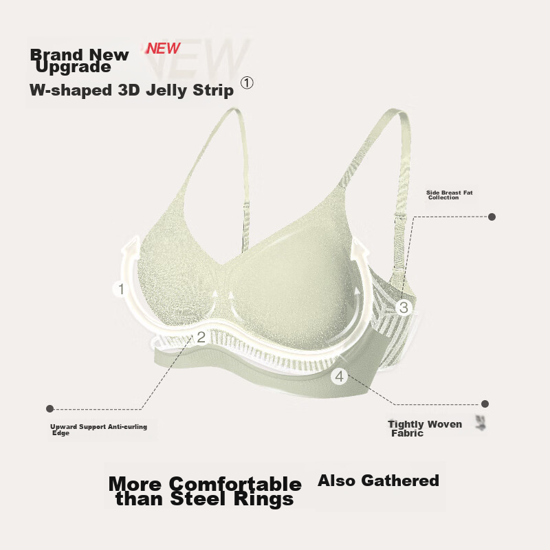 Ubras Diamond Mesh Soft Support Smooth Back Hook Bra Underwear for Women, Hot Co...