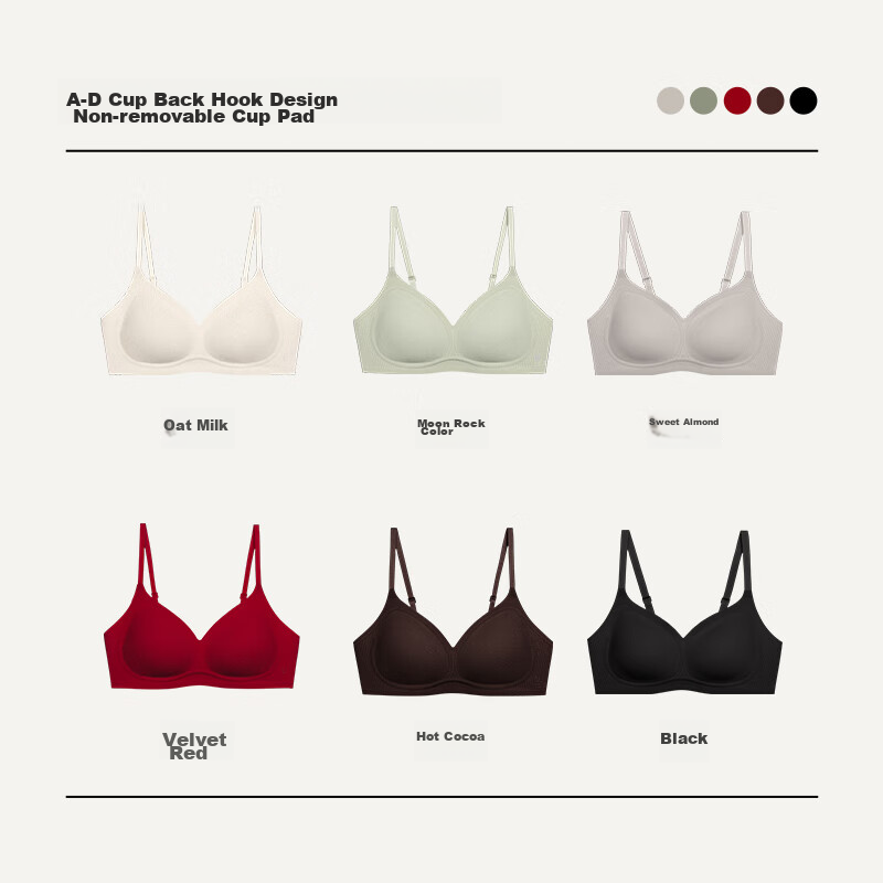Ubras Diamond Mesh Soft Support Smooth Back Hook Bra Underwear for Women, Hot Co...