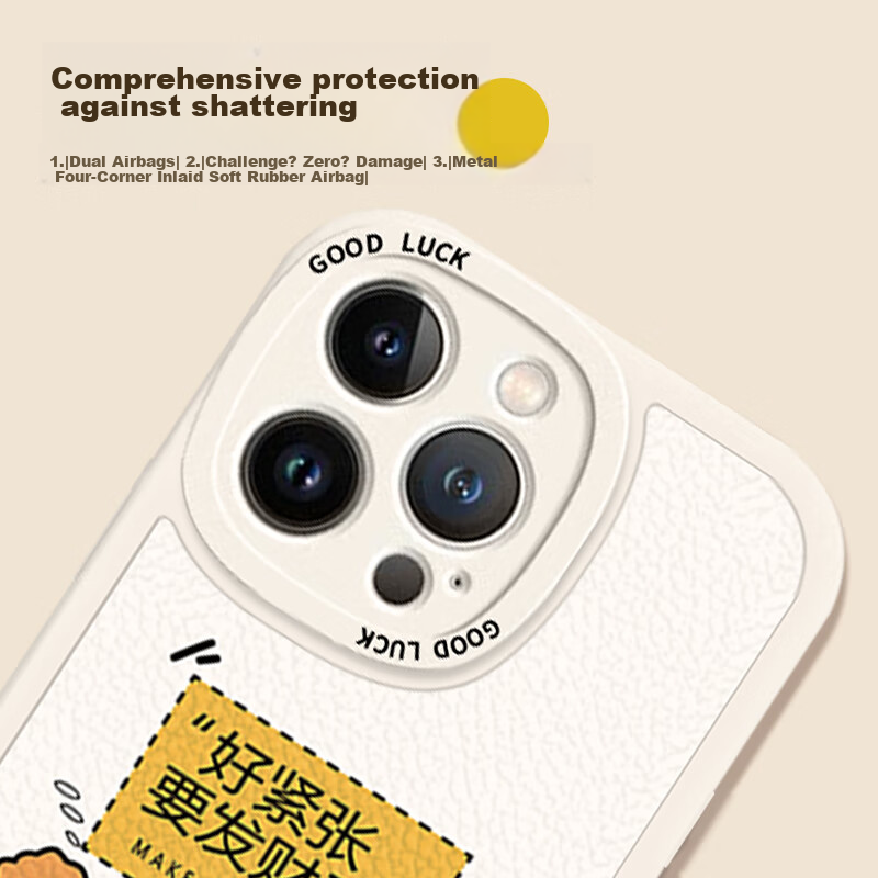 Smorss IPhone 15 Pro Max Case, Full Protection Camera Lens Painted Lambskin Sili...