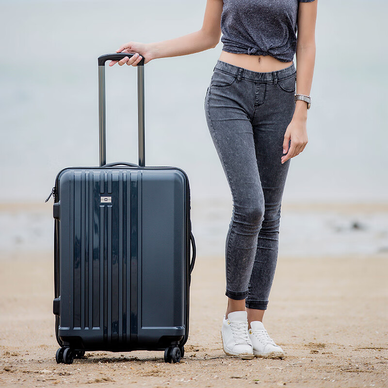 SUISSEWIN Xiangxing 24-Inch Lightweight Suitcase with Quiet Wheels, Fashionable...