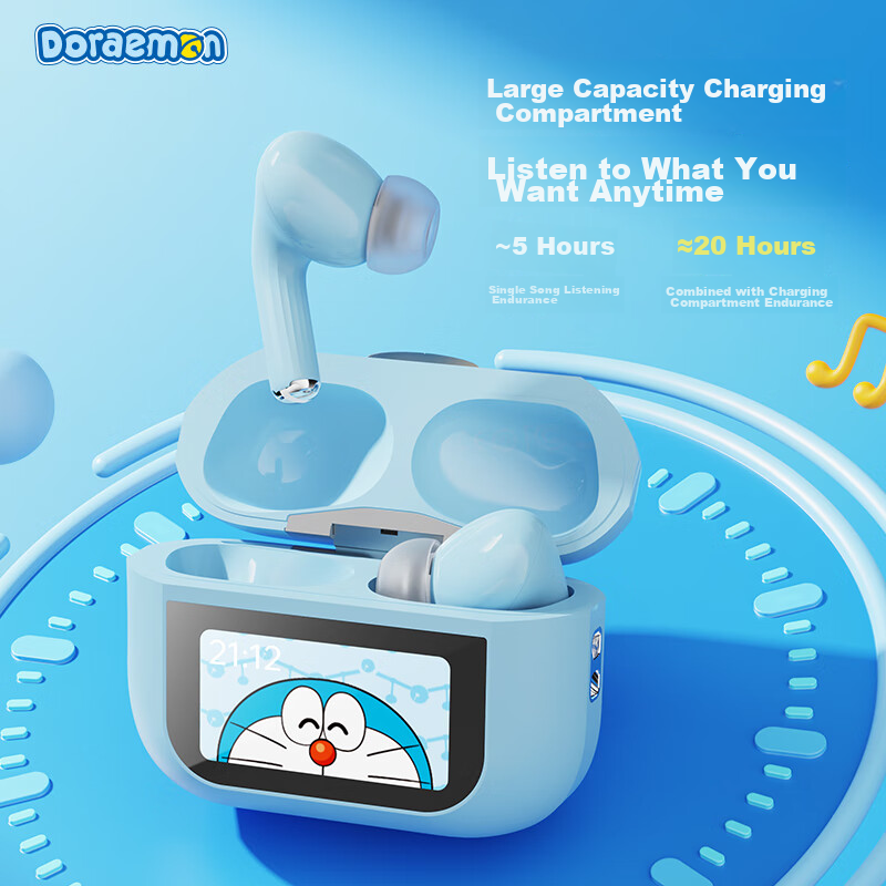 ROCK Doraemon Touchscreen Bluetooth Earphones, In-Ear Soft Tips, Active Noise Ca...