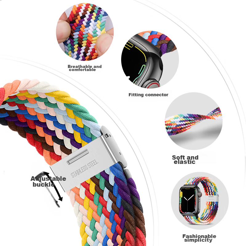 BHO Suitable for Apple Watch Band, Apple Watch S10/ultra2/s9/se Nylon Braided Lo...
