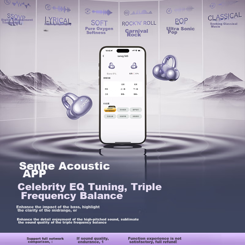 SANAG Saina S6S Pro Bone Conduction Bluetooth Headphones, Open-Concept Wireless...