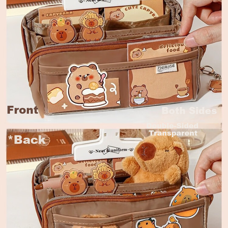 Touch Fish Pencil Case Capybara Panda High Value Large Capacity Stationery Box f...