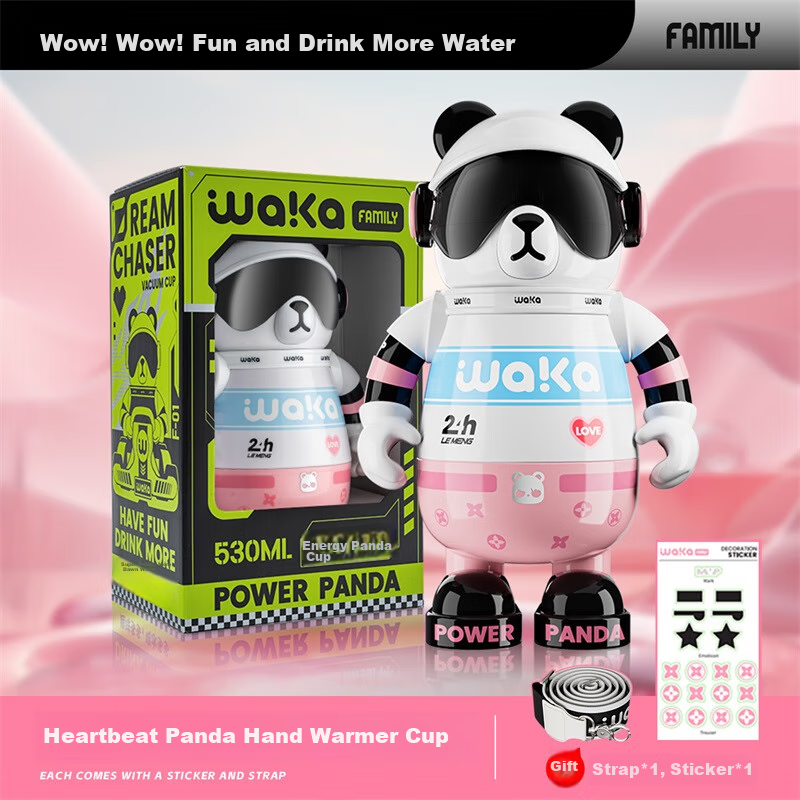 Waka Waka Panda Insulated Cup, Children's Water Bottle, 316 Stainless Steel Stud...