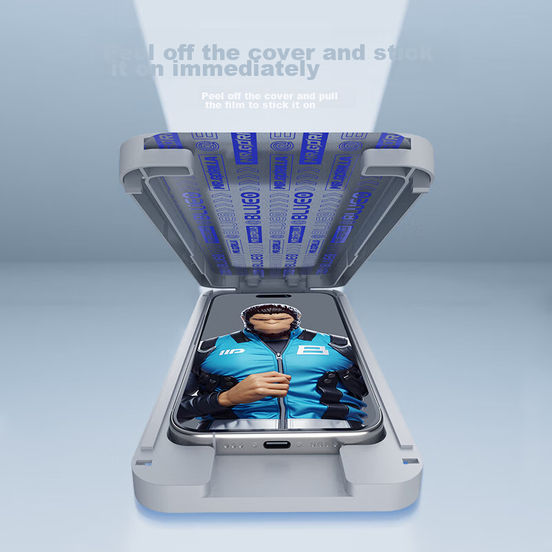 BLUEO Blue Gorilla Tempered Glass Screen Protector for IPhone 16 Pro Max, High D...