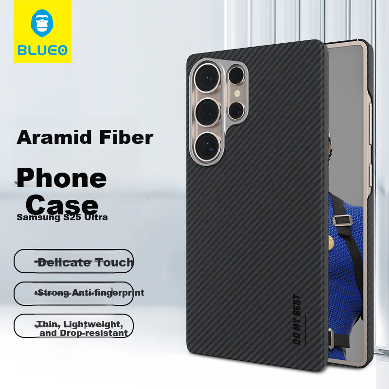 BLUEO Blue Gorilla Case for Samsung S25Ultra, Kevlar Aramid Fiber Shockproof Ant...