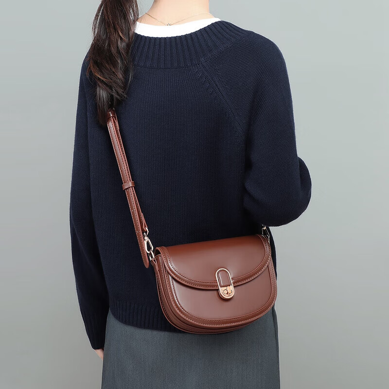 Viney Leather Handbag, Women's Luxury Shoulder Saddle Bag, Brand Crossbody Bag,...