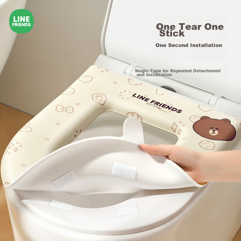 Creative Art Waterproof Toilet Seat Cover, EVA Toilet Seat Pad, All-Season Washa...