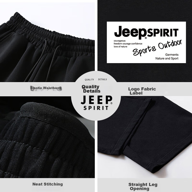 JEEP SPIRIT Men's Sports Pants, Spring Straight-Leg Trousers, Versatile Casual P...
