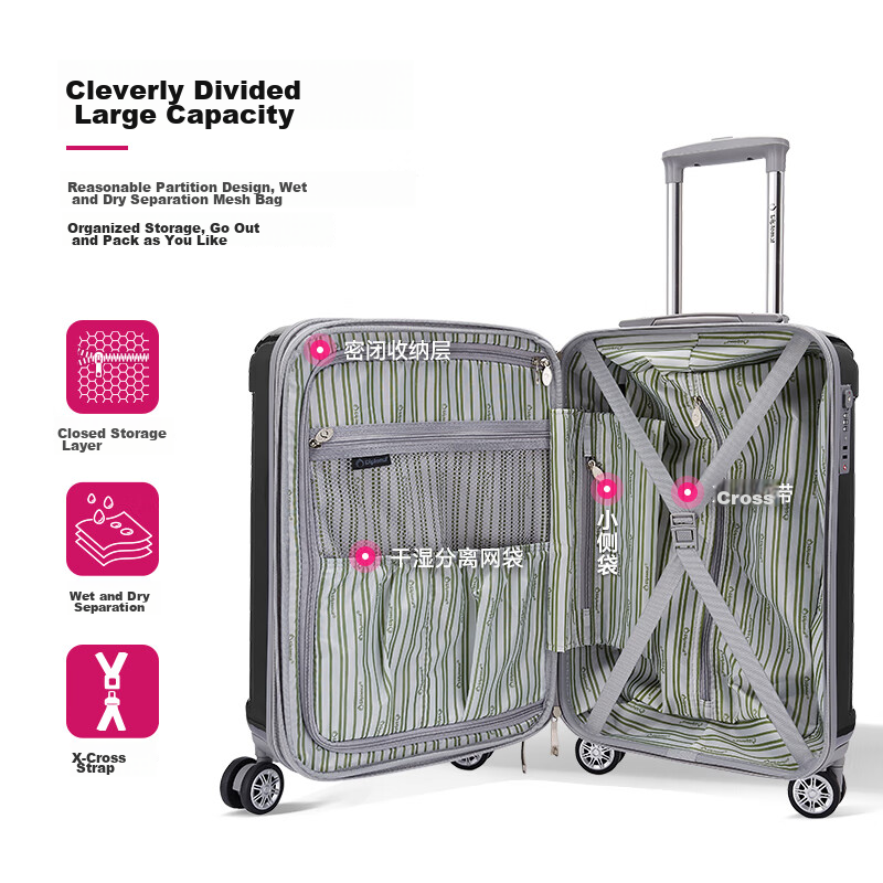 Diplomat 24-Inch Expandable Luggage Suitcase with Wheels, Large Capacity Travel...