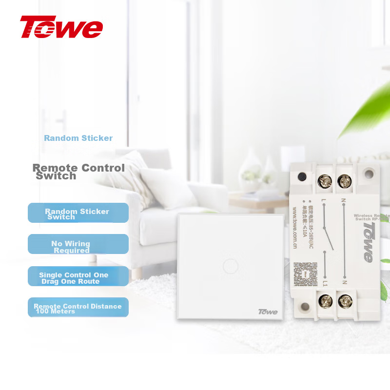 TOWE Wireless Single-Control Switch, No Wiring Required, Adhesive Remote Control...