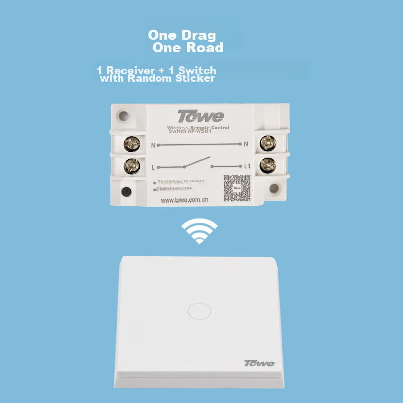 TOWE Wireless Single-Control Switch, No Wiring Required, Adhesive Remote Control...