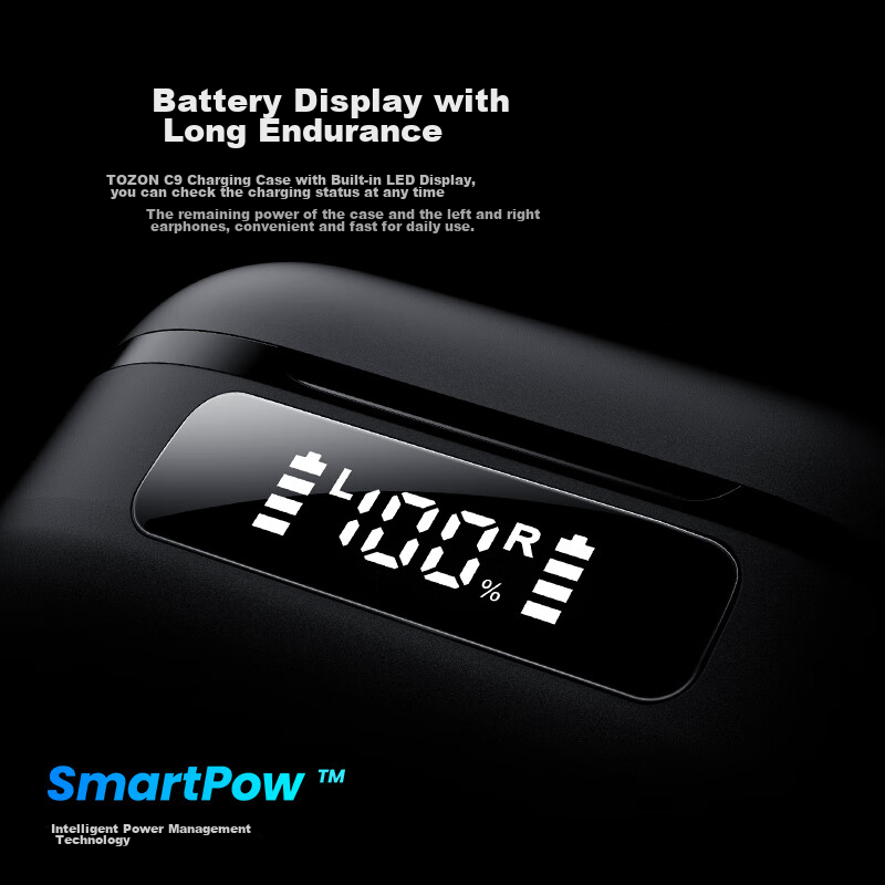 TOZO NC9 True Wireless Active Noise Cancelling Bluetooth Earbuds, In-Ear, 52-Hou...