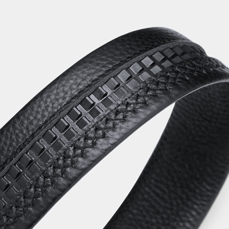 WILLIAMPOLO Men's Leather Belt with Automatic Buckle, Casual Waistband, Top-Grai...