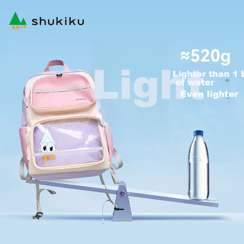 SHUKIKU Cute and Stylish Children's Spine Protection Backpack for Primary School...