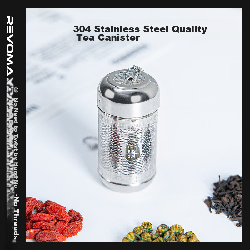 REVOMAX Ruihu-304 Stainless Steel Tea Canister