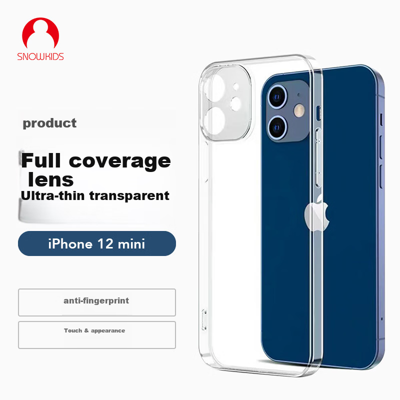 Snowkids IPhone 12 Mini Clear TPU Shockproof Case, Anti-Fingerprint Protective C...