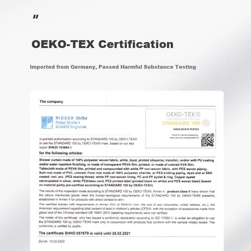 RIDDER German Imported Shower Curtain Set Shower Curtain Rod No Drilling Telesco...