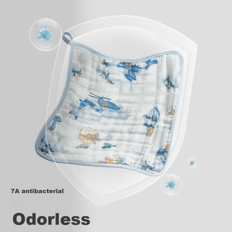 Babycare Pure Cotton Six-Layer Gauze Square Towel, Stretch Size 30*30CM, Hawoy S...