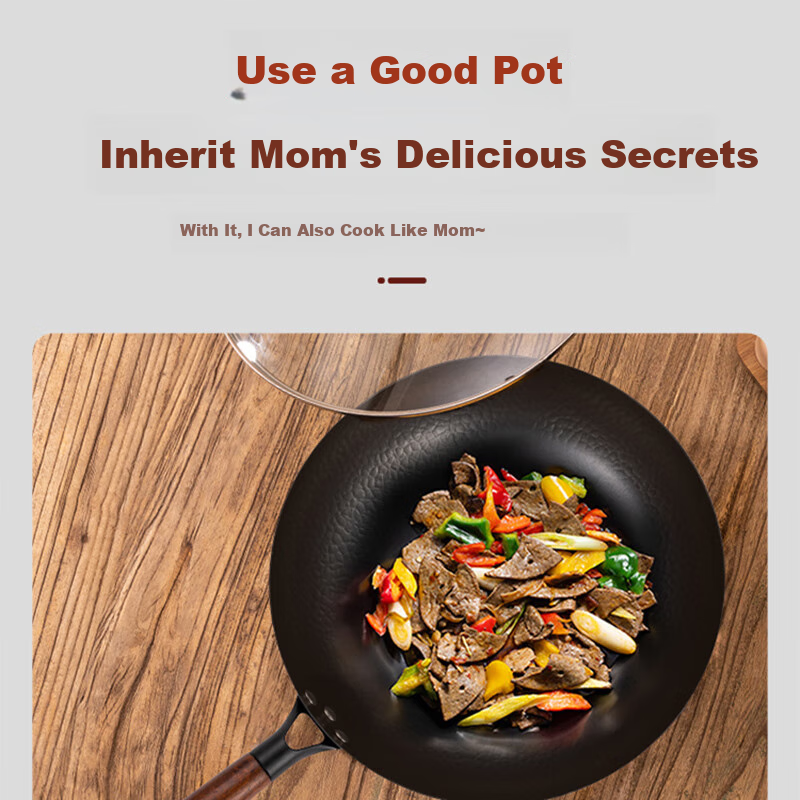 Debo Hammered Wok without Coating for Stir-Frying, Fish Scale Wok for Induction...