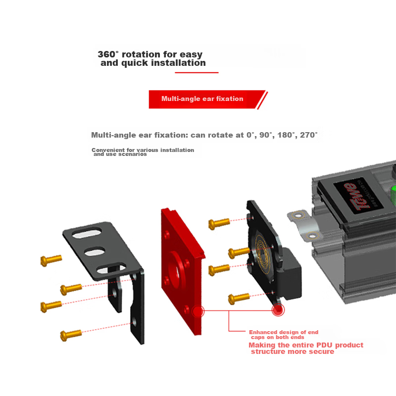 TOWE PDU Cabinet Socket, 8-Outlet 10A Data Center Power Strip, 2-Meter Extension...