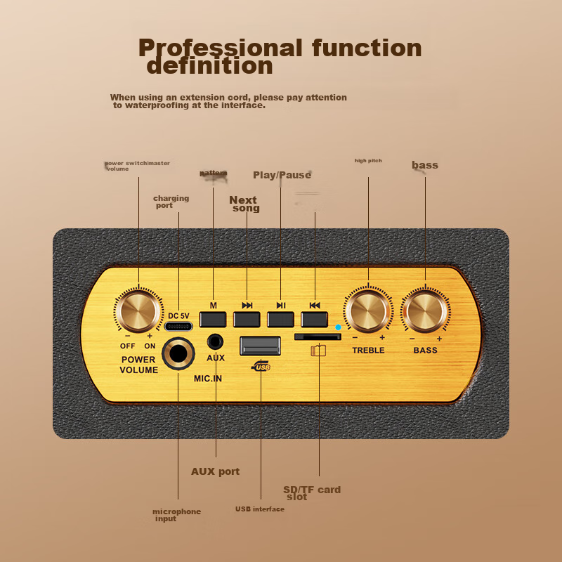 SADA K18 Outdoor Bluetooth Speaker, High-Power Portable Handheld, for Square Dan...