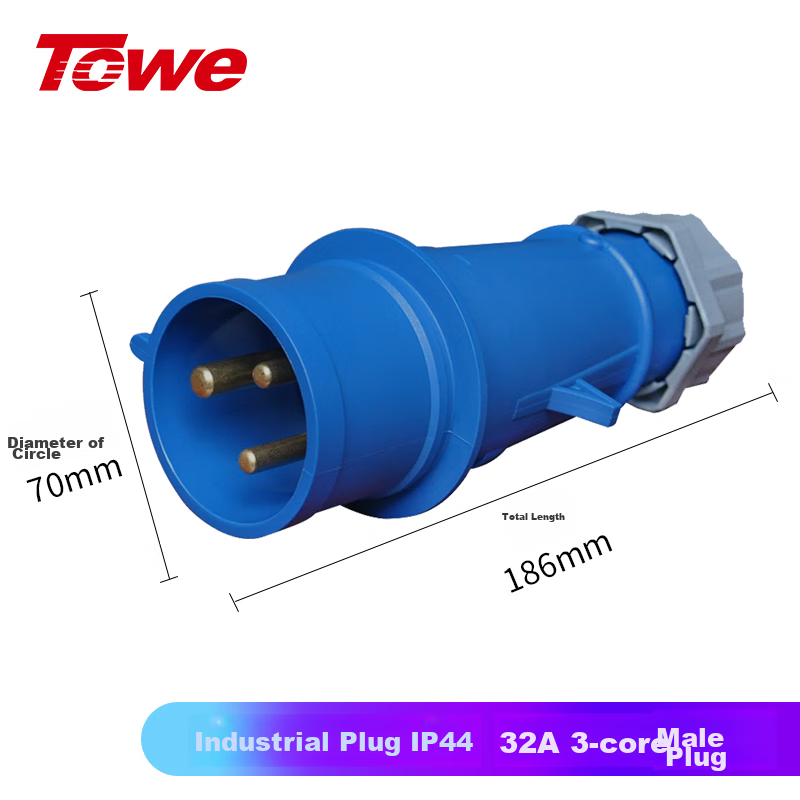 TOWE IPS-P332 Industrial Connector, 32A Industrial Plug And Socket Coupler, Avia...