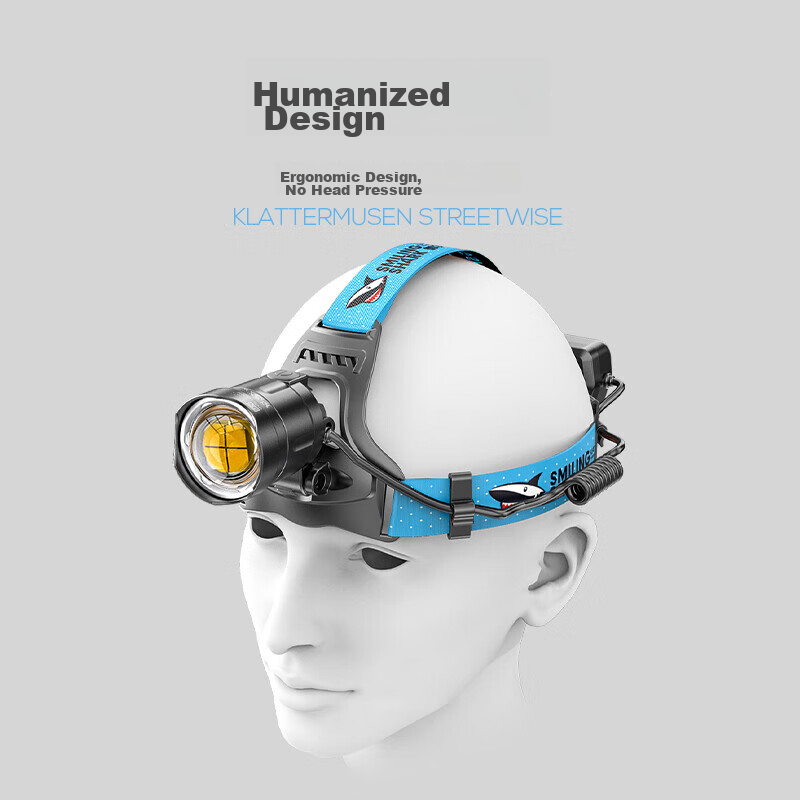 SMILING SHARK 808 P100 Headlamp, High Brightness, Outdoor Night Fishing, Fishing...