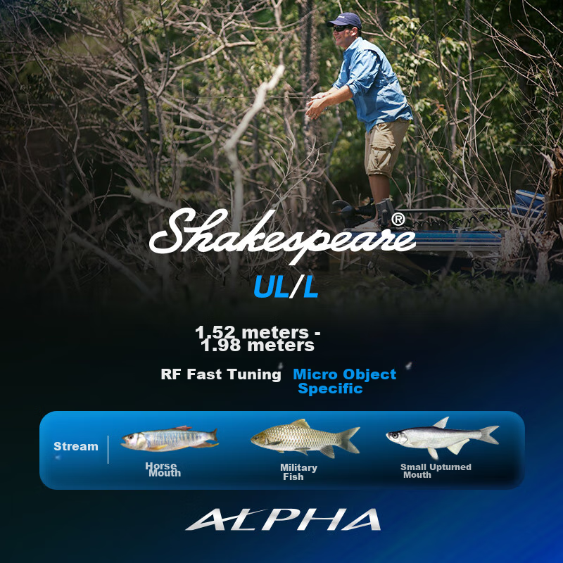 SHAKESPEARE Micro Lure Rod, Single Rod, Carbon Fiber, Small Lure Fishing Rod, So...