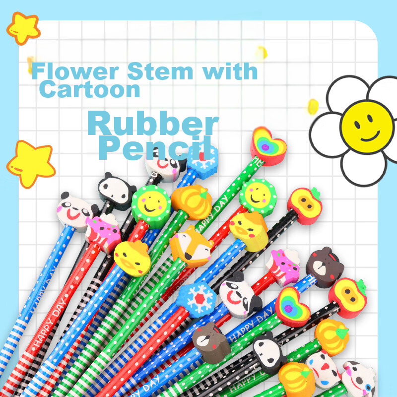 Touch Fish 20-Pack Children's Cartoon Pencils with Eraser, Creative Cute Reward...