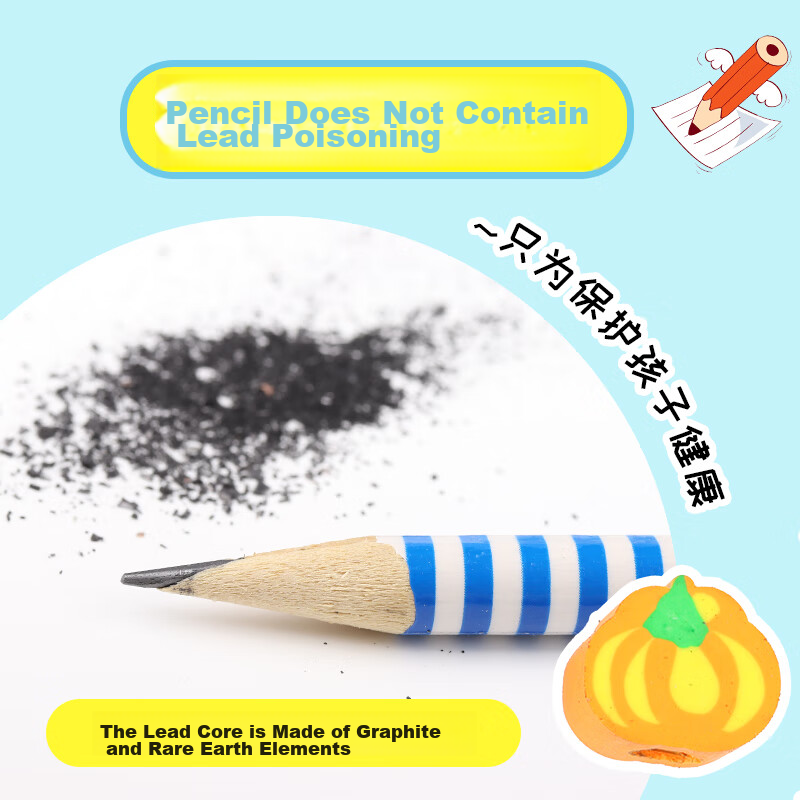 Touch Fish 20-Pack Children's Cartoon Pencils with Eraser, Creative Cute Reward...