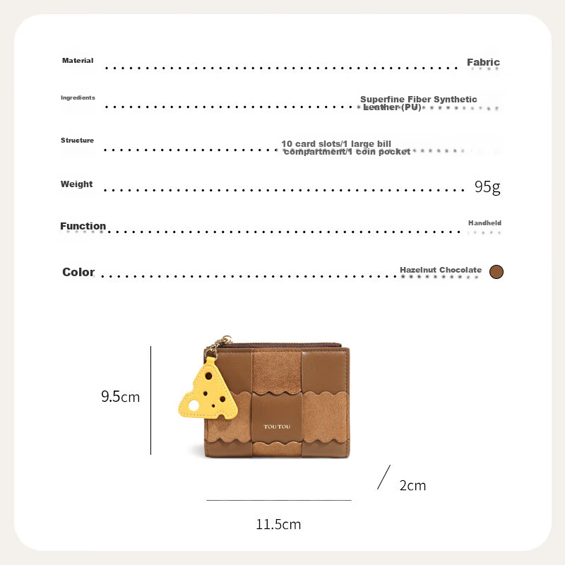 Toutou Women's Handbag 2025 Short Wallet with Multiple Card Slots, Coin Purse, L...