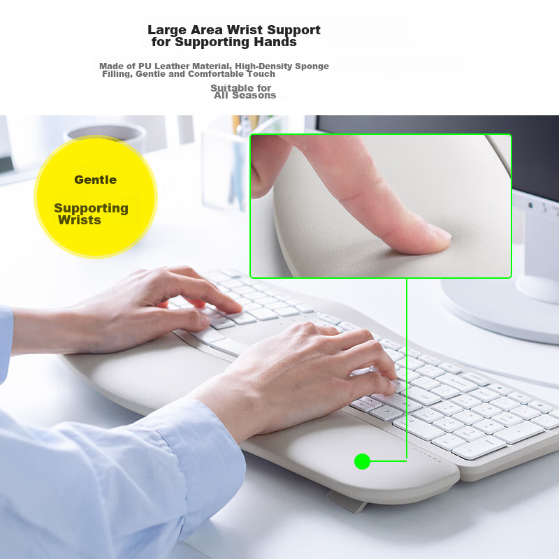 SANWA SUPPLYERG5 101-Key Wired Keyboard, Ergonomic Membrane Keyboard, 3 USB Port...