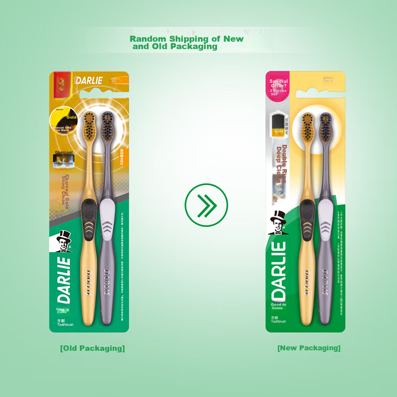 DARLIE (Formerly Black Man) Charcoal Gold Shining Soft Bristle Toothbrush, Deep...