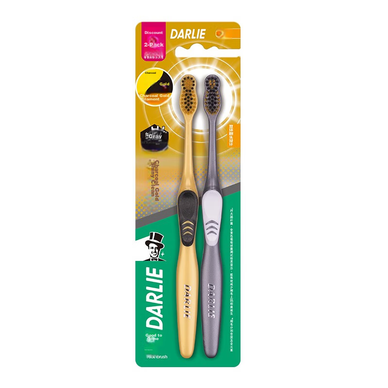 DARLIE (Formerly Black Man) Charcoal Gold Shining Soft Bristle Toothbrush, Deep...