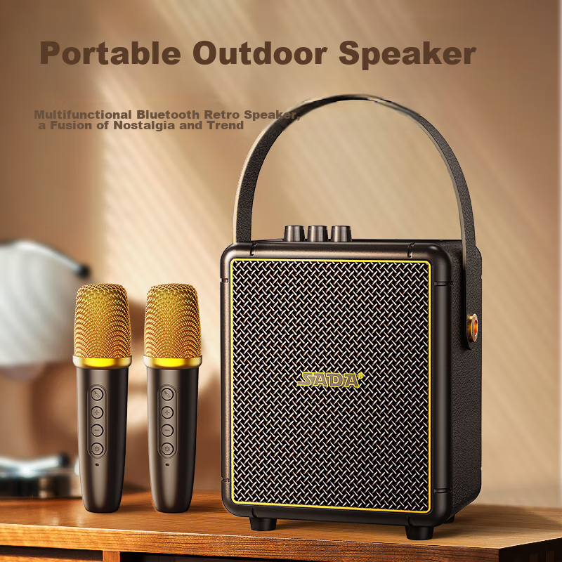 SADA K08 Outdoor Speaker, High-Power with Microphone, Portable Handheld, for Squ...